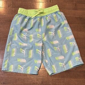 Puma Kids Swim Shorts - Blue and Green